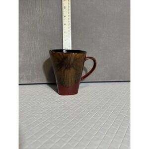 Vintage Mulberry Home Collection Coffee Mug Red w/ Brown Flower